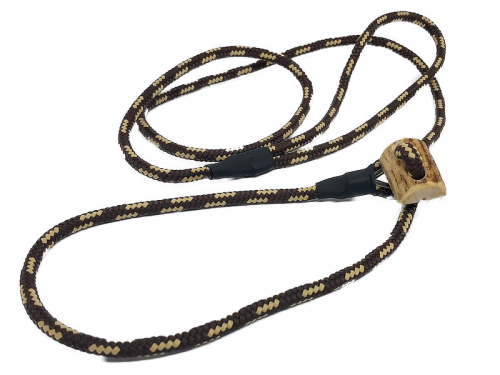 HWP Moxonleine mit Zugstop, Handmade, 6mm x 130cm, Schoko-Beige