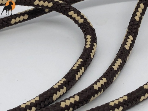 HWP Moxonleine mit Zugstop, Handmade, 6mm x 130cm, Schoko-Beige