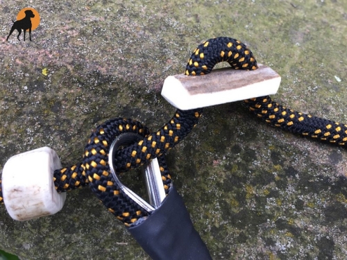 Moxonleine mit Zugstop, 6mm x 130cm, Schwarz-Orange