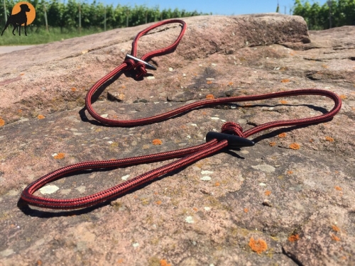 Moxon Führleine 6mm x 110cm, mit Holzknebeln, Cherry