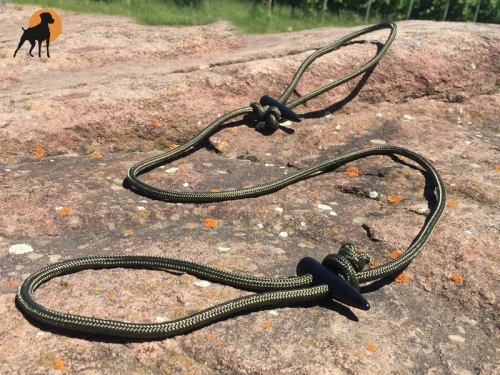 Moxon Führleine 6mm x 110cm, mit Holzknebeln, Oliv