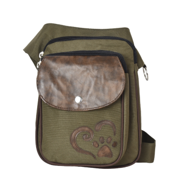 Gürteltasche HUNTING, Wasserabweisend, mit Pfote&Herz, Oliv