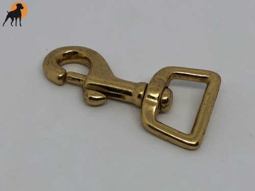 Messing Karabinerhaken 56mm, für Bänder bis 20mm