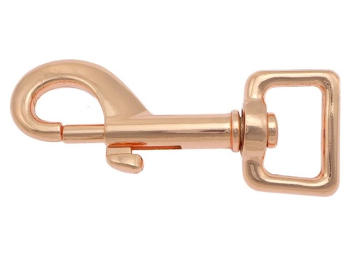 Karabinerhaken 76mm, für Bänder bis 20mm, Roségold-Optik