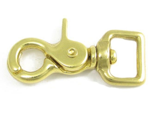 Zügelkarabinerhaken Messing, 65 x 20mm, für Bänder bis 20mm
