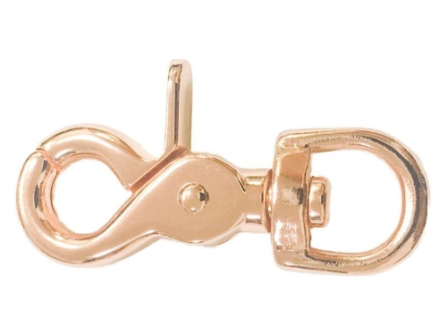 Scherenkarabinerhaken 61mm, für Seile bis 15mm, Roségold-Optik