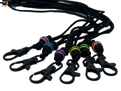 HWP Nylon Pfeifenband Alpha Smart 2, 3mm mit Acrylperle und Karabiner