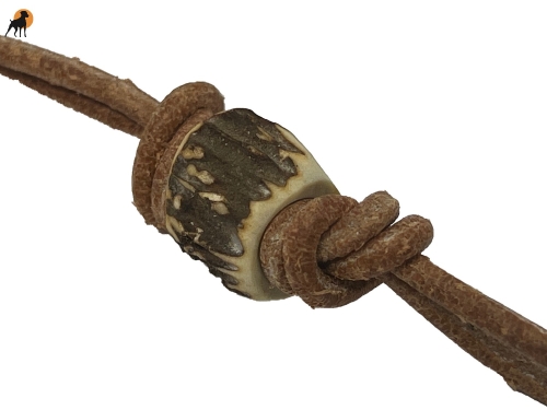 Pfeifenband Horny aus Rundleder/Horn mit Karabiner