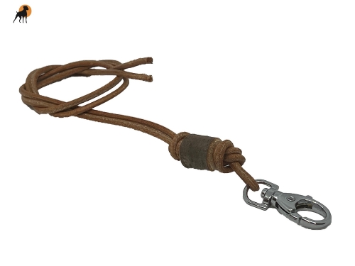 Pfeifenband Woody aus Rundleder/Holz mit Karabiner