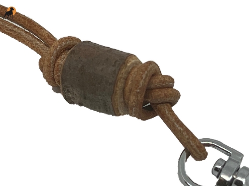 Pfeifenband Woody aus Rundleder/Holz mit Karabiner