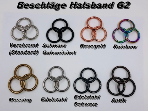 G2 Tauwerk Halsband Basic, rund geflochten, mit Zugstop, Schwarz