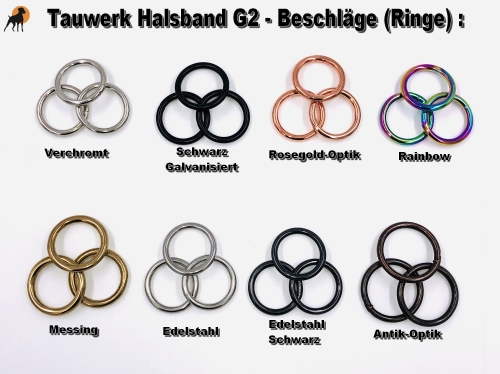 G2 Tauwerk Halsband Basic, rund geflochten, mit Zugstop, Burgund