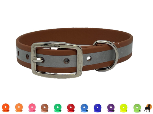 Biothane Beta Reflective Halsband mit Dornschnalle rund, Breite: 19mm