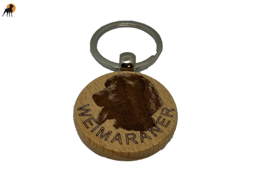 Schlüsselanhänger aus Holz, rund, ca. 4cm, mit Rassemotiv