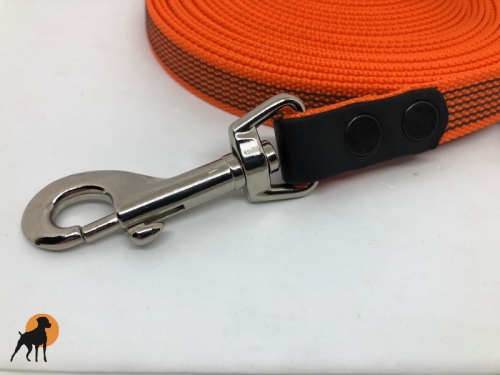 HWP Sportleine gummiert 20mm, Karabinerhaken/Handschlaufe/Endstücke/Länge wählbar