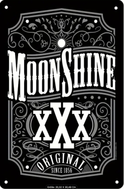 Moonshine Vintage Blechschild Moonshine XXX, Metall, ca. 30 x 20cm