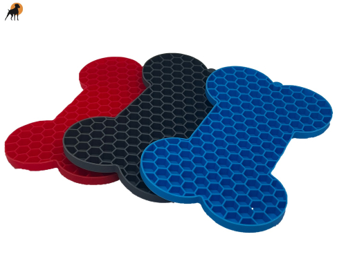 Silikon Schleckmatte, ca. 18x11x1cm, Knochenform (1 Stück)