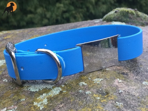Halsband Gravurplatte aus Edelstahl für Bänder bis 25mm, inkl. Wunschgravur