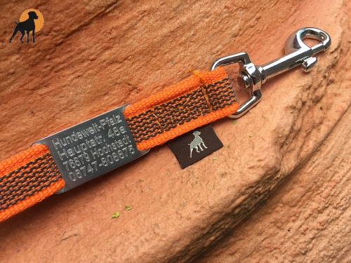 Halsband Gravurplatte / DogTag für Bänder bis 20mm, inkl. Wunschgravur