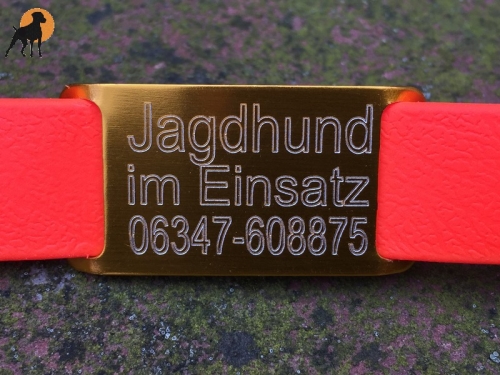 Halsband Gravurplatte / DogTag für Bänder bis 20mm, inkl. Wunschgravur