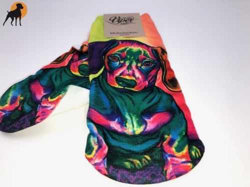 Sneaker-Motivsocken, Motiv: Dackel 2, Einheitsgröße bis Gr. 37/40