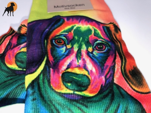 Sneaker-Motivsocken, Motiv: Dackel 2, Einheitsgröße bis Gr. 37/40