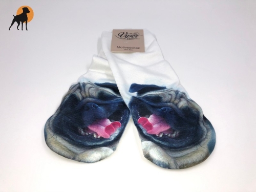Sneaker-Motivsocken, Motiv: Mops, Einheitsgröße bis Gr. 38/39