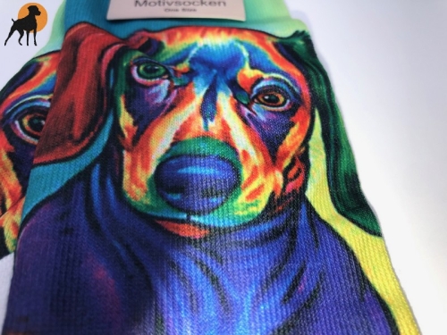 Sneaker-Motivsocken, Motiv: Dackel 1, Einheitsgröße bis Gr. 37/40