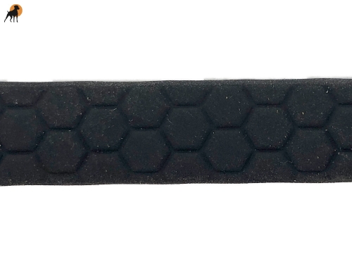 HWP TPU Hexa Maßhalsband FUN 9mm, gummiert, mit PVC Verschluß, schwarz