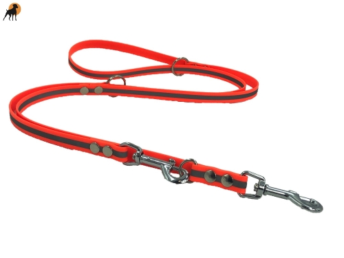TPU Reflect Führleine 3-fach verstellbar, 9mm x 230cm, reflektierend