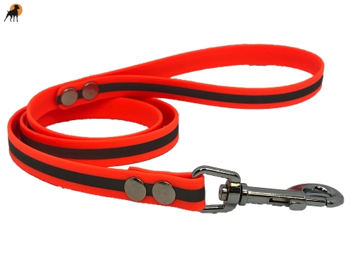 TPU Führleine reflektierend, 16mm mit Handschlaufe (Länge und Haken wählbar), Signalorange