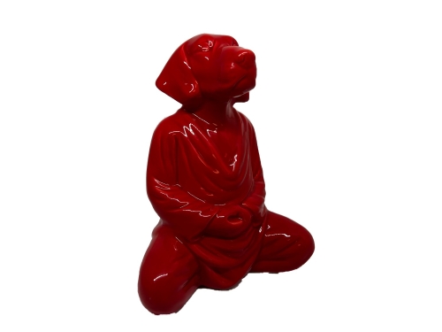 Buddha Figur Vizsla / Weimaraner / DK aus Keramik, Farbe: Rot