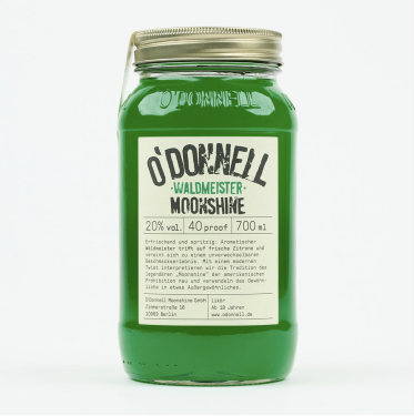 O'Donnell Moonshine Likör Waldmeister (20% vol.), 700ml - Glas, OHNE Ausgießer