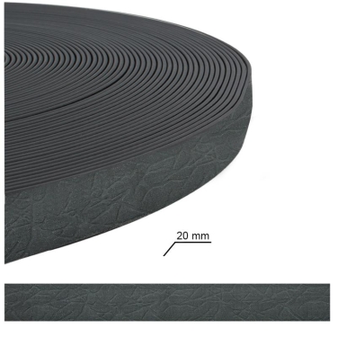 TPU Hexa Führleine 4-fach verstellbar, 20x265cm, schwarz, Beschläge nach Wahl !