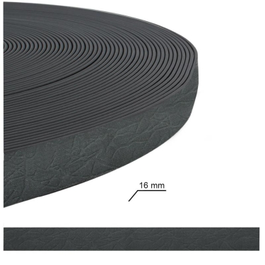 BARK Führleine 16mm gummiert, mit Handschlaufe (Länge und Haken wählbar), Schwarz