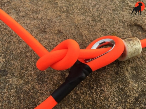 HWP Biothane Flüsterleine Coated Rope mit Kausche, 6mm x 320/350cm, OHNE Stop