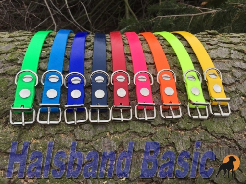 Biothane Crystal Halsband Basic, Breite: 19mm