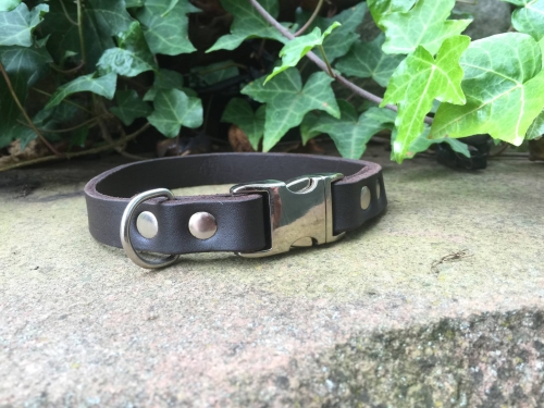 HWP Fettleder Maßhalsband Solms 18mm, mit Alu-Verschluß