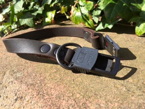 HWP Fettleder Maßhalsband Hegewald 18mm, mit ClicLock