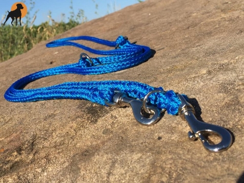 G1 Tauwerk Doppelführleine 3-fach verstellbar, 9mm x 230cm, Blau