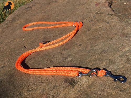 G1 Tauwerk Doppelführleine 3-fach verstellbar, 9mm x 230cm, Lachs