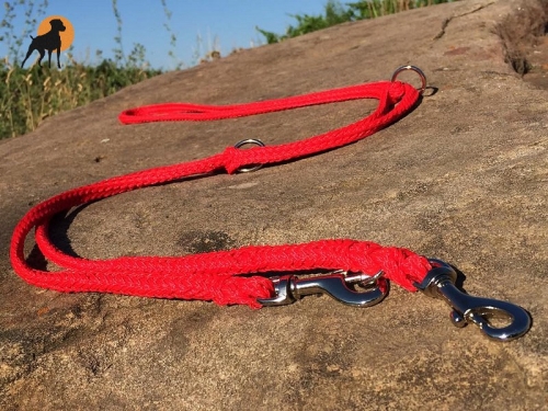 G1 Tauwerk Doppelführleine 3-fach verstellbar, 9mm x 230cm, Rot