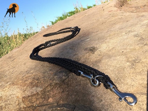 G1 Tauwerk Doppelführleine 3-fach verstellbar, 9mm x 230cm, Schwarz