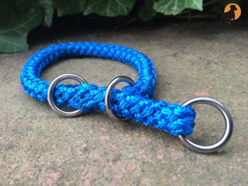 G1 Tauwerk Halsband Basic 15mm mit Zugstop, rund geflochten, Blau