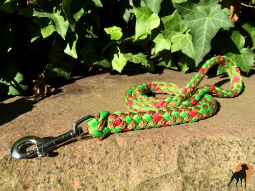 Tauwerk Führleine G2, 12mm mit Handschlaufe, rund geflochten, Karabiner verchromt