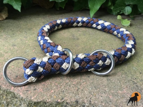 G2 Tauwerk Halsband Basic, rund geflochten, mit Zugstop, Marbel Blue