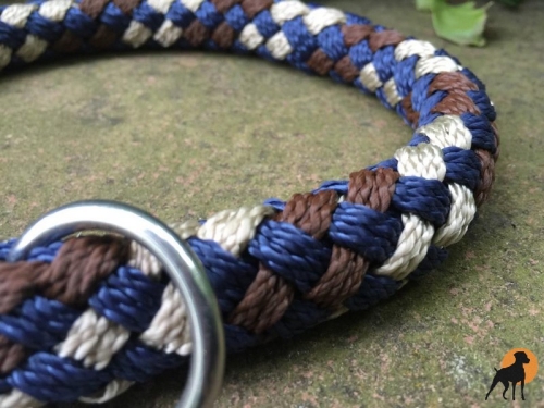 G2 Tauwerk Halsband Basic, rund geflochten, mit Zugstop, Marbel Blue