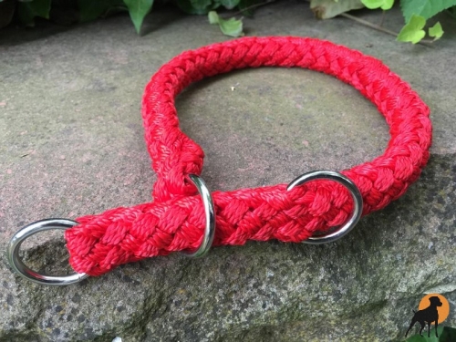 G2 Tauwerk Halsband Basic, rund geflochten, mit Zugstop, Rot