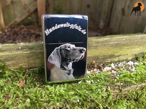 Benzinfeuerzeug WEIMARANER inkl. Bildgravur
