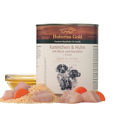 Hubertus Gold Dosenmenue Kaninchen + Huhn, 800g